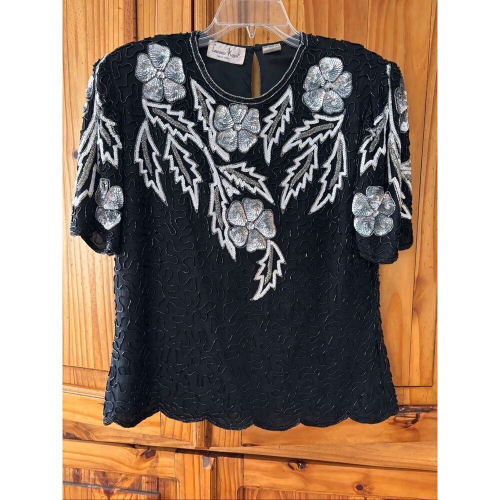 Laurence Kazar Vintage Beaded and Sequined Blouse